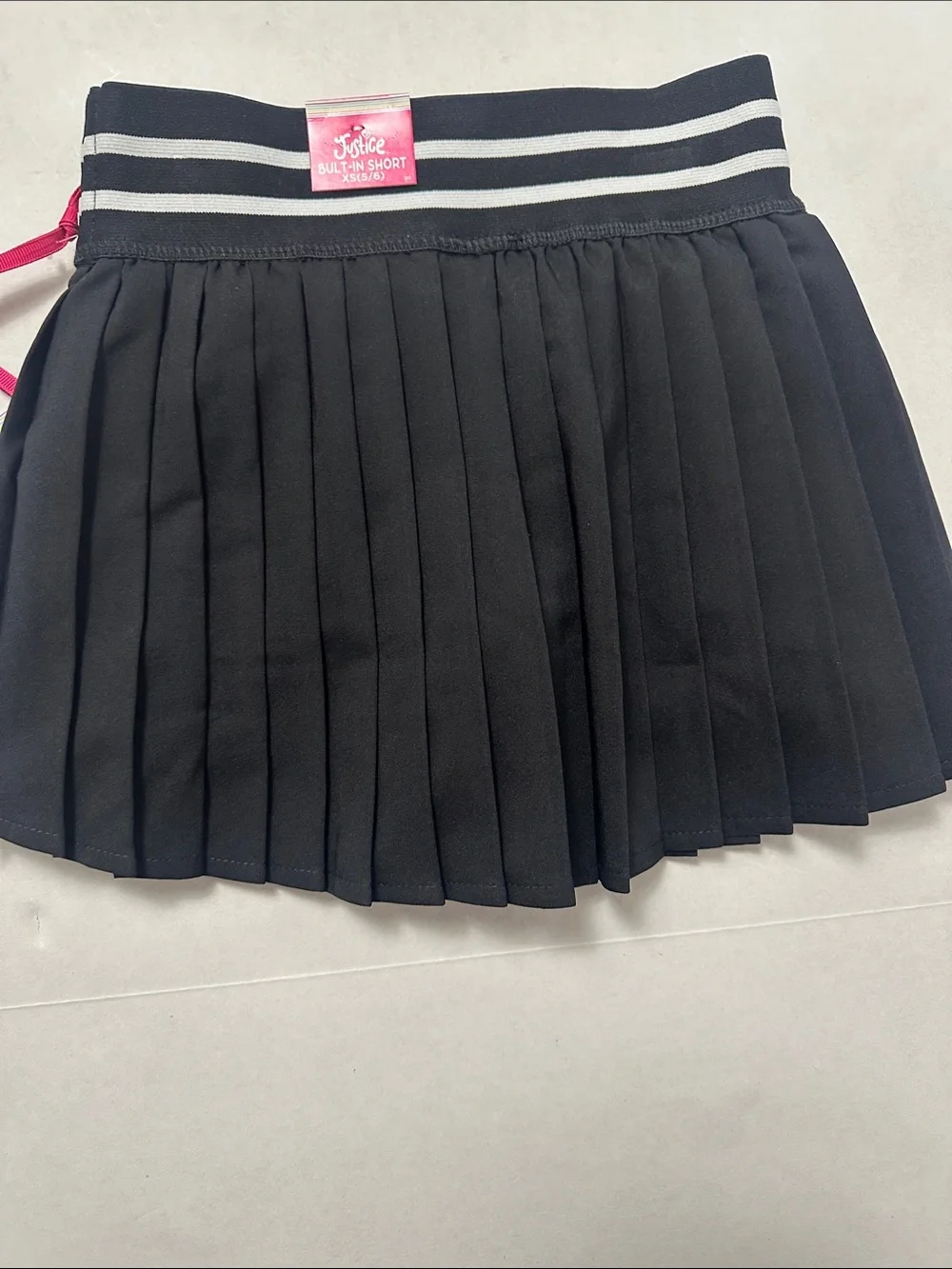 Justice Girls' Pleated Skort Duo - Coral to Hot Pink Ombre & Black